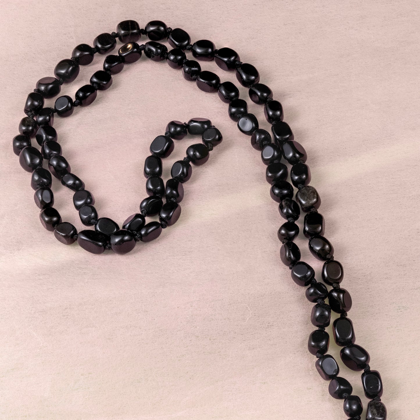 Black Obsidian Tumble Mala