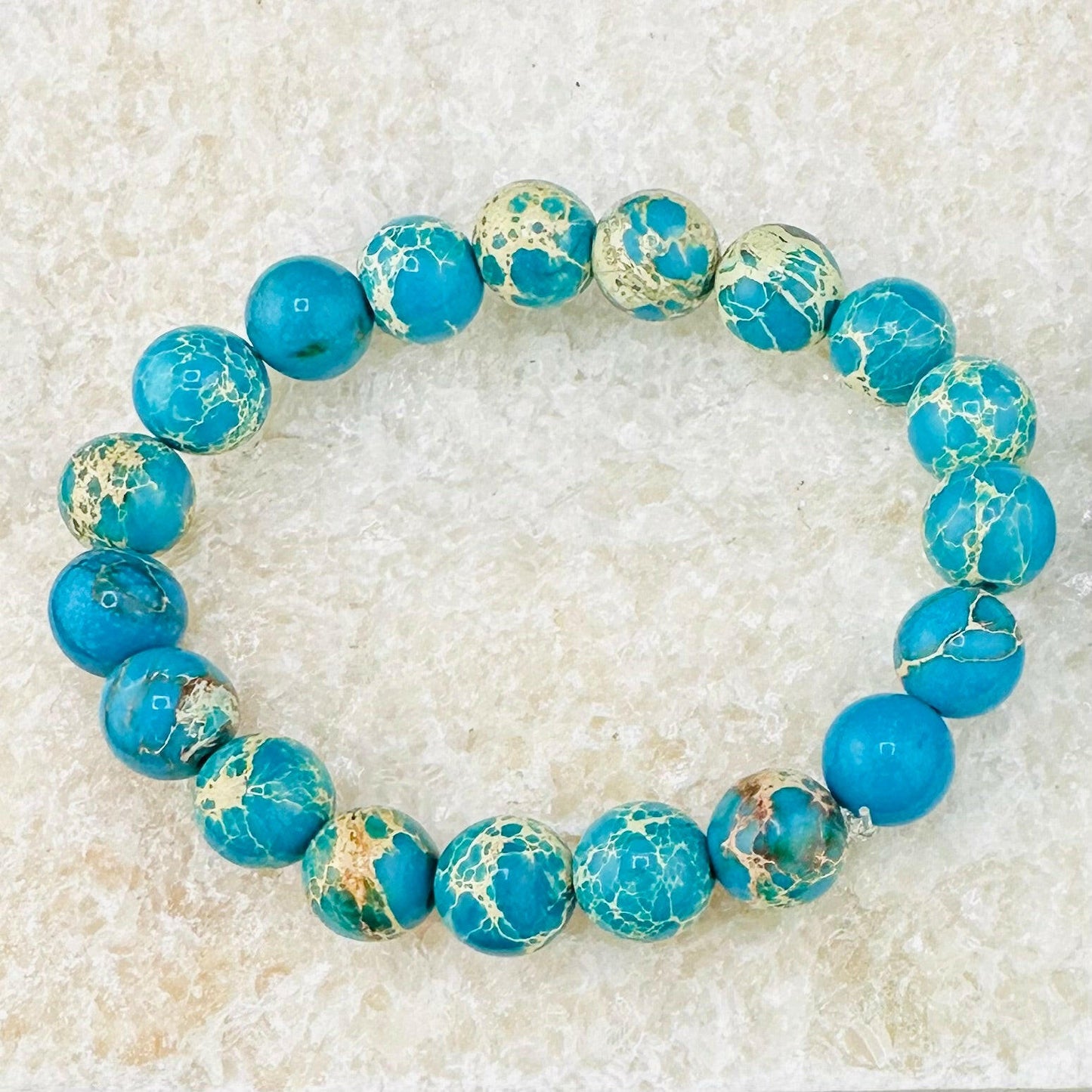 Sea Sediment Jasper in Turquoise Bracelet