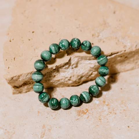 Malachite bracelet is naturally grounding and protection crystal gemstone