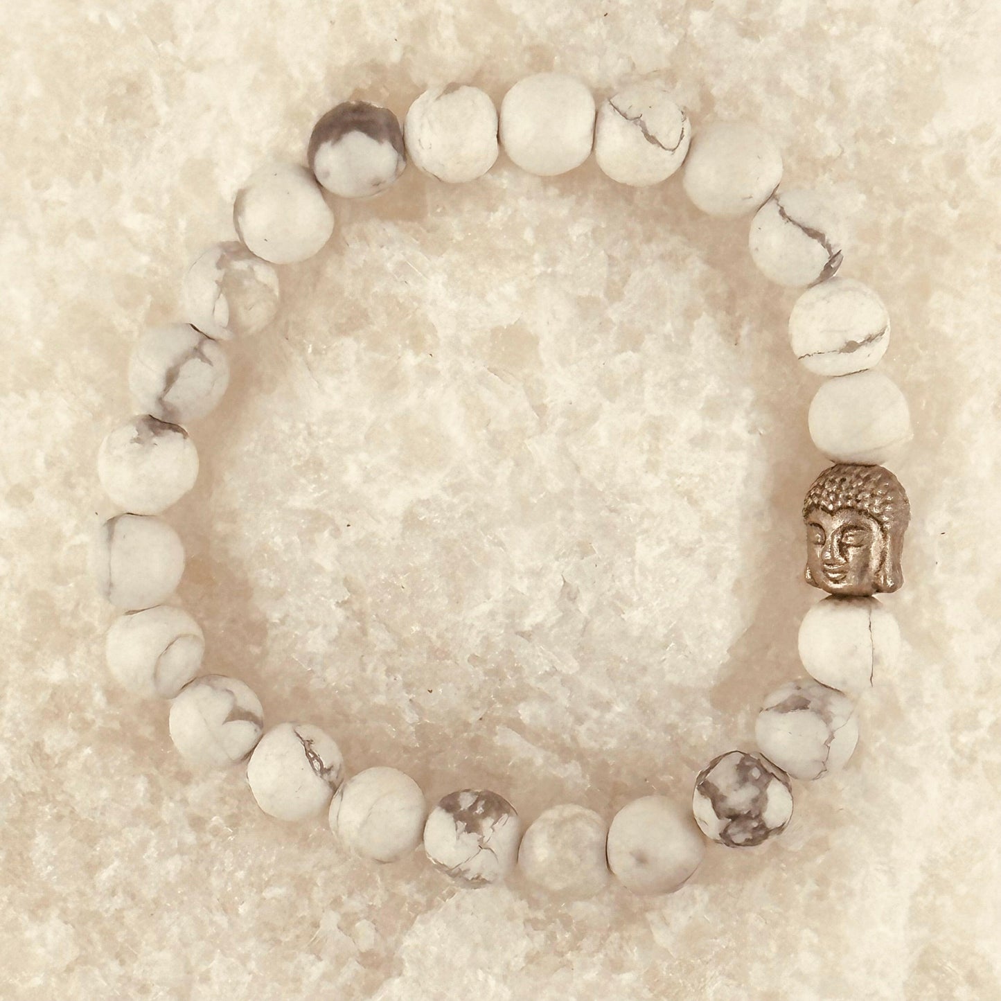 Howlite Bracelet - Howlite dual-action stone has a beautiful natural color and It’s known for its positive use of personal powers to achieve goals.