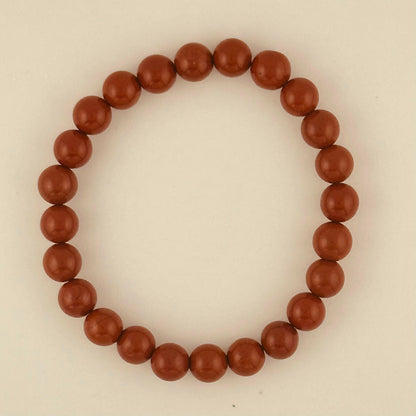 Root Chakra Bracelet in Red Jasper for Grounding and stability. Red jasper is a root chakra stone, and helps to balance the emotional energy in the body. It eases emotional stressors, making it a wonderful gemstone for strengthening your grounding.
